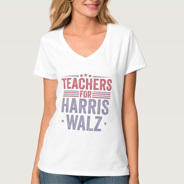Camiseta Professores de Harris Walz de volta à eleição esco (Frente)