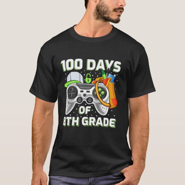 Camiseta Professores De Jogo 100 Dias De Escola 8 (Frente)