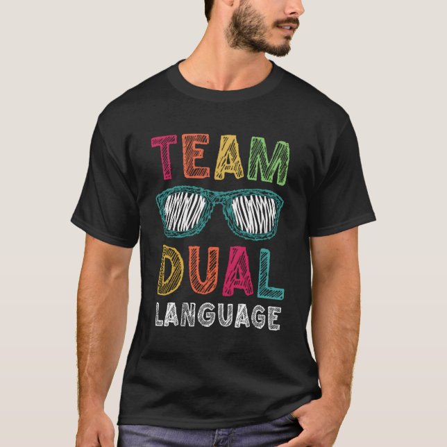 Camiseta Professores De Linguagem Dupla De Volta Ao Esquadr (Frente)