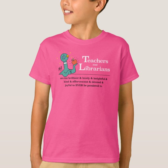 Camiseta Professores de Pombo e Bibliotecários Rosa (Frente)