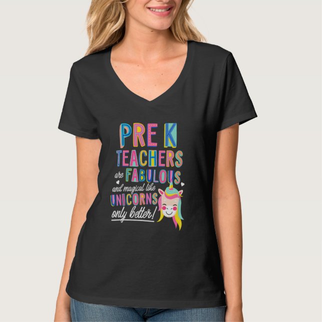 Camiseta Professores de Pré-K são Fabulosos Mágicos Como Un (Frente)