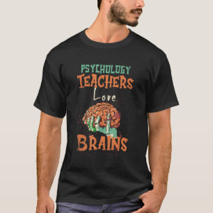 Camiseta Professores de Psicologia Amam Cérebros Halloween
