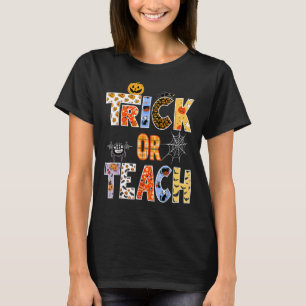 Camiseta Professores De Truque De Halloween Ou Ensino De En