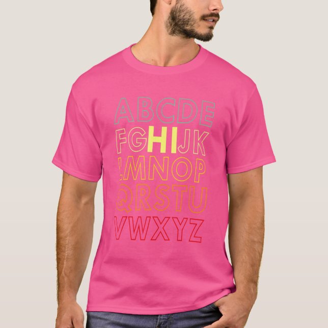Camiseta Professores de Volta às Aulas com Alfabeto Hi Vint (Frente)