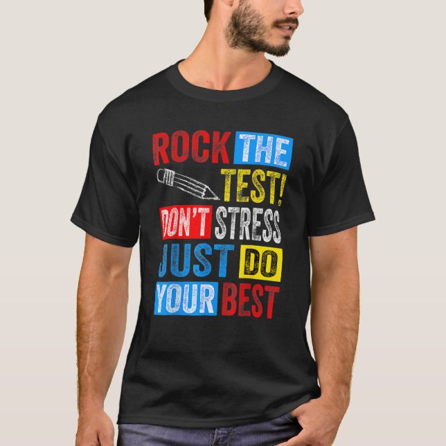 Camiseta Professores do Dia de Teste do Professor Rock (Frente)
