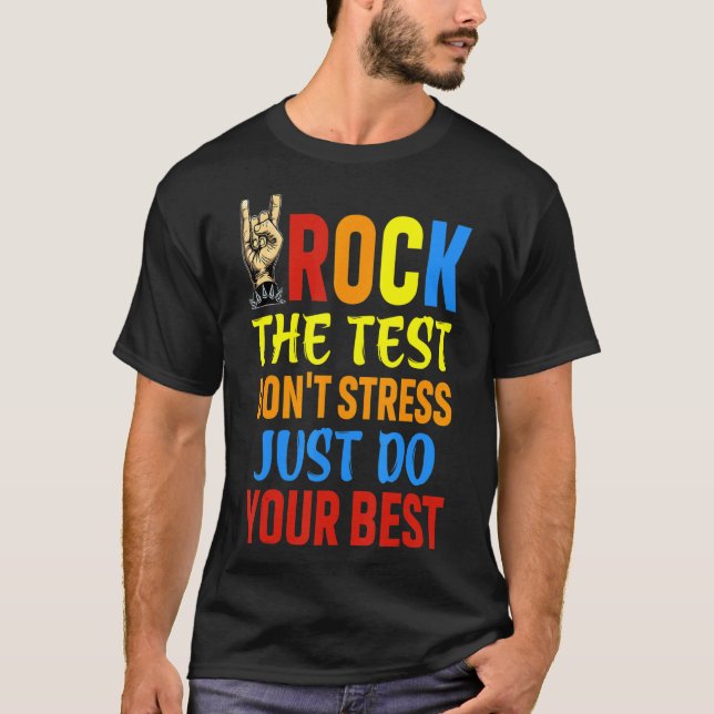 Camiseta Professores do Dia de Teste do Professor Rock (Frente)
