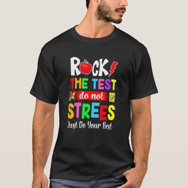 Camiseta Professores do Dia de Teste do Professor Rock (Frente)