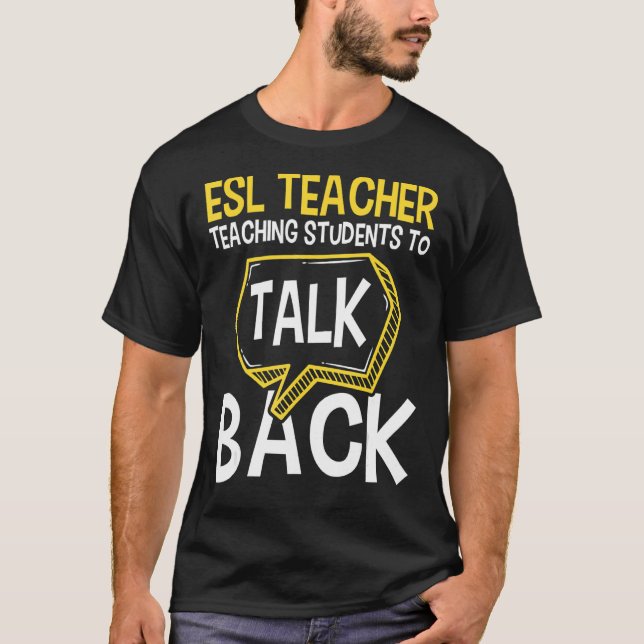 Camiseta Professores do ESL Ensinando Estudantes a Conversa (Frente)