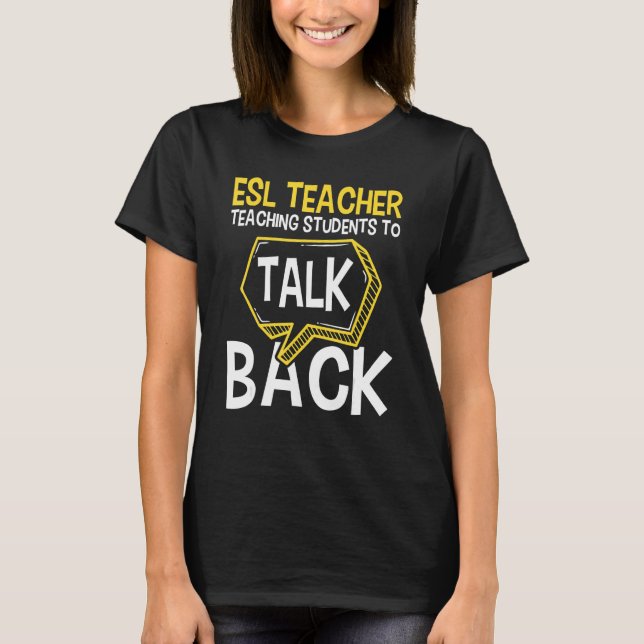 Camiseta Professores do ESL Ensinando Estudantes a Conversa (Frente)