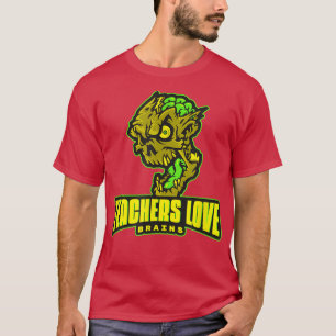 CAMISETA PROFESSORES ENGRAÇADOS ADORAM CÉREBROS ZOMBIE HORR