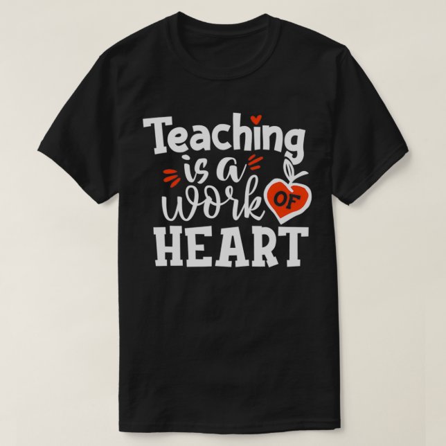 Camiseta Professores Ensinando é obra de coração de volta à (Frente do Design)