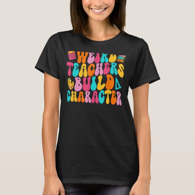 Camiseta Professores Estranhos Construem Personagens Groovy (Frente)