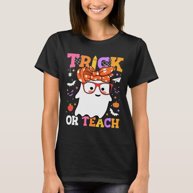 Camiseta Professores Felizes De Halloween Felizes Com (Frente)