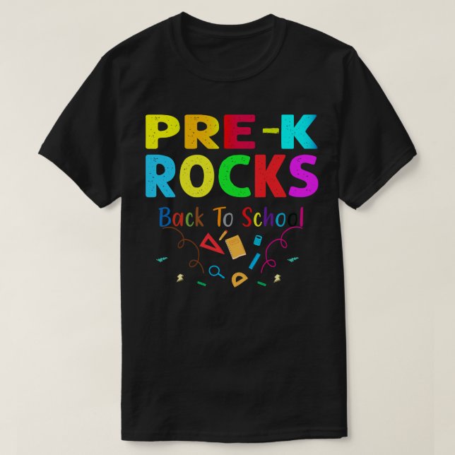 Camiseta Professores Legal do Prek Rocks presentes de volta (Frente do Design)