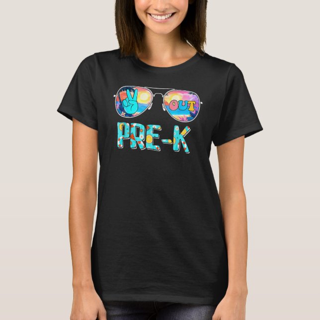 Camiseta Professores Pré-K em Paz no Último Dia da Escola (Frente)