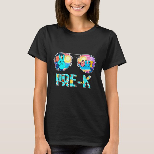 Camiseta Professores Pré-K em Paz no Último Dia da Escola (Frente)