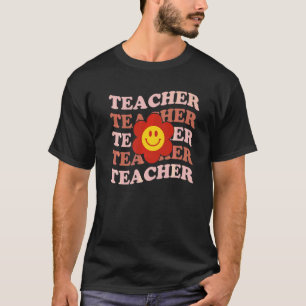 Camiseta Professores Retro Flor Inspiradora Escola Primária