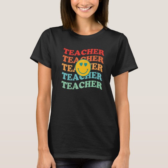 Camiseta Professores Retro Inspiradores Fofo Elemento Color (Frente)