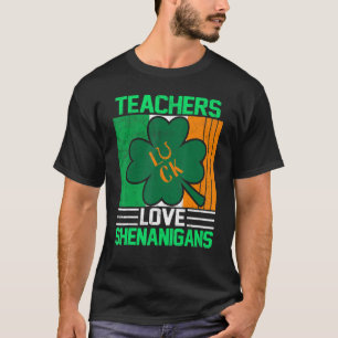 Camiseta Professores Vintage Adoram Shenanigans Shamrock Ru