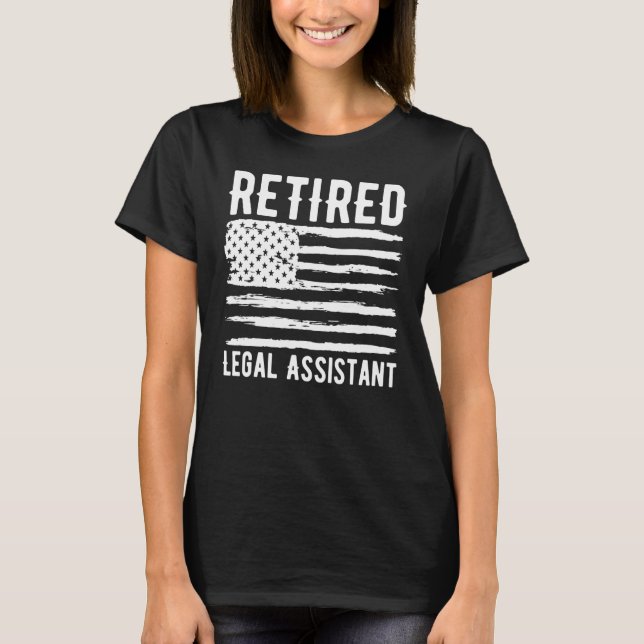 Camiseta Profissão de Assistente Jurídico Aposentado Bandei (Frente)