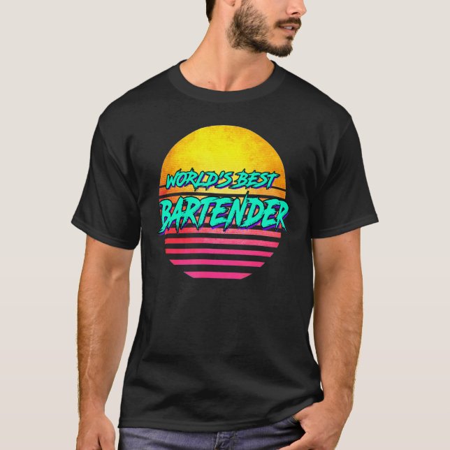 Camiseta Profissão de Bartender Retro (Frente)