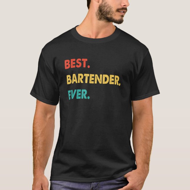 Camiseta Profissão De Bartender Retrora Melhor Bartender Nu (Frente)