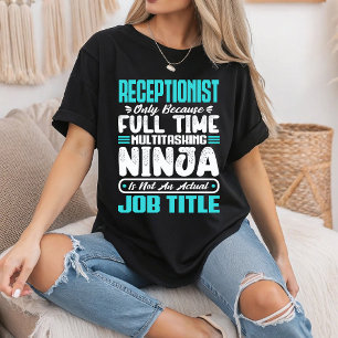 Camiseta Profissão de Cargo Recepcionista Trabalhador