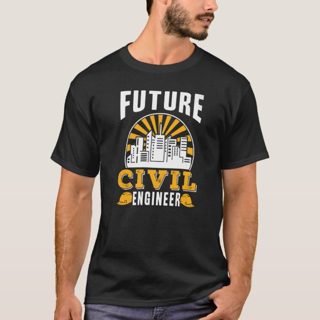 Camiseta Profissão de Engenharia Civil de Engenheiros Futur (Frente)