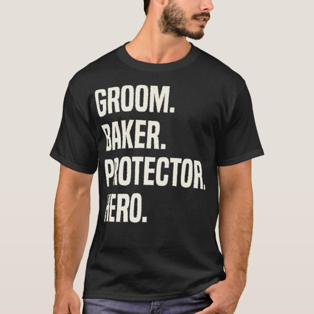 Camiseta Profissão de Herói do Protetor do Criador do Grupo (Frente)
