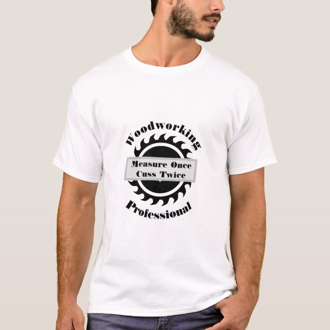 Camiseta Profissional de madeira divertida (Frente)