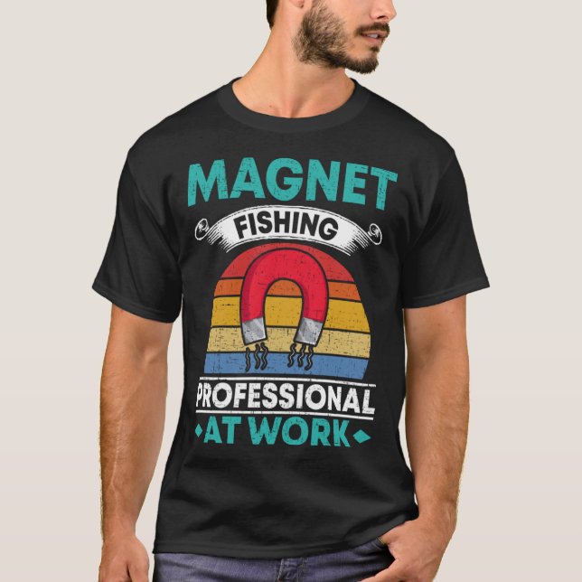 Camiseta Profissional de pesca magnética no trabalho (Frente)