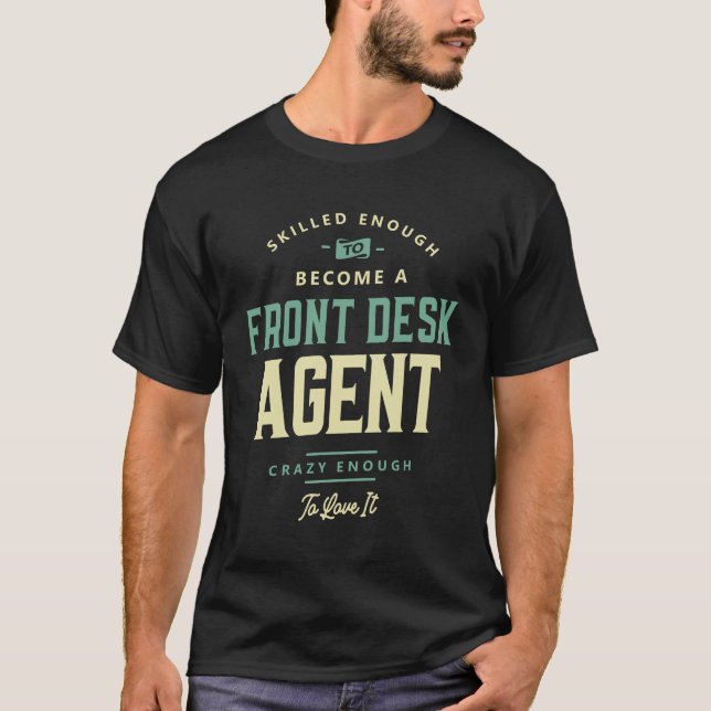 Camiseta Profissional de trabalho de agente de escritório f (Frente)
