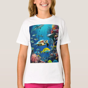 Camiseta Profundezas da Harmonia: Vida sob as Ondas