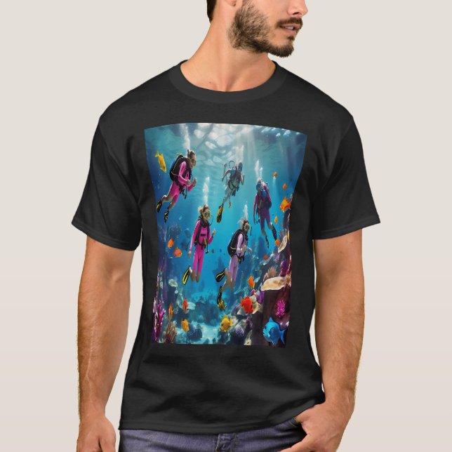 Camiseta profundo sob o oceano (Frente)