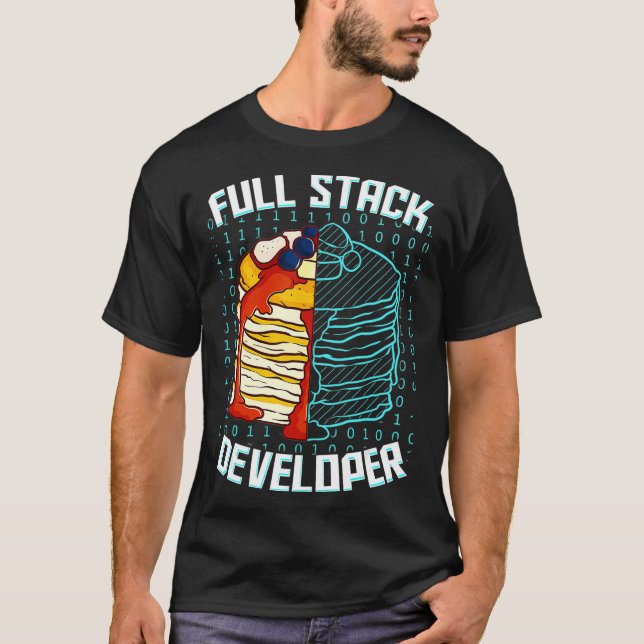 Camiseta Progr de Codificador de Pancake Engraçado do Desen (Frente)