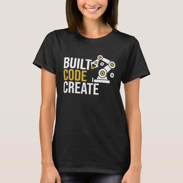 Camiseta Programa de engenharia de automação de crio de cód (Frente)