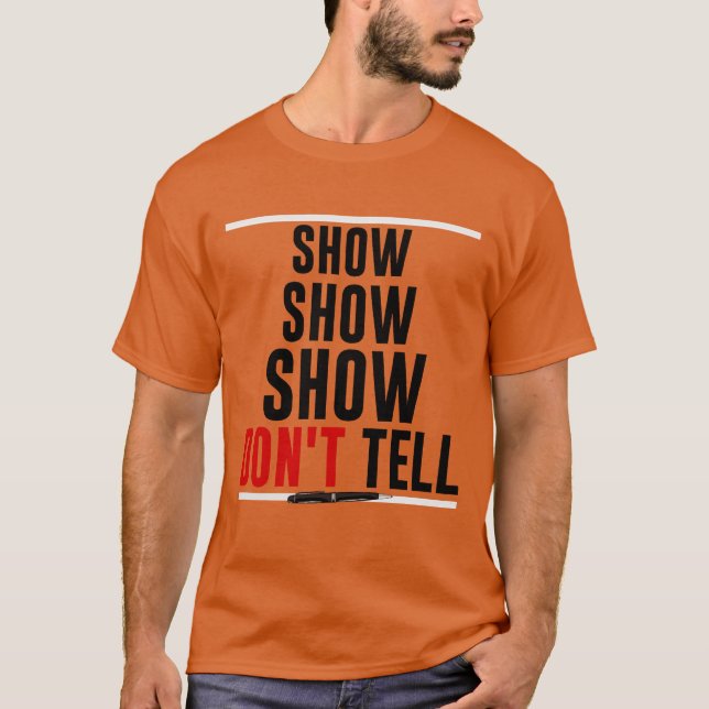 Camiseta Programa engraçado não diga ao escritor retro (Frente)