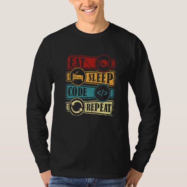 Camiseta Programação Ciência da Computação Programador Come (Frente)