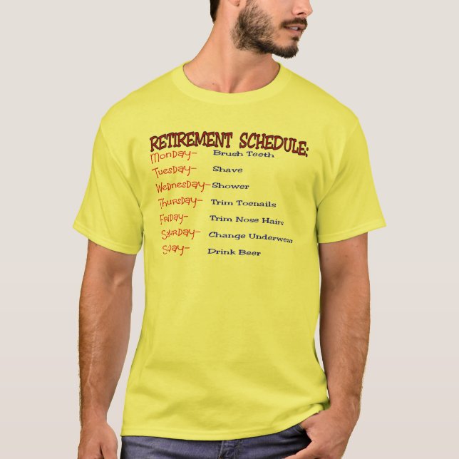Camiseta Programação da aposentadoria - presentes (Frente)