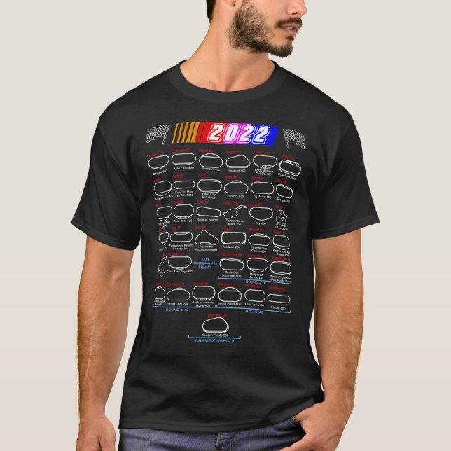 Camiseta Programação da Taça Nascar Série T 2022 Essencial (Frente)