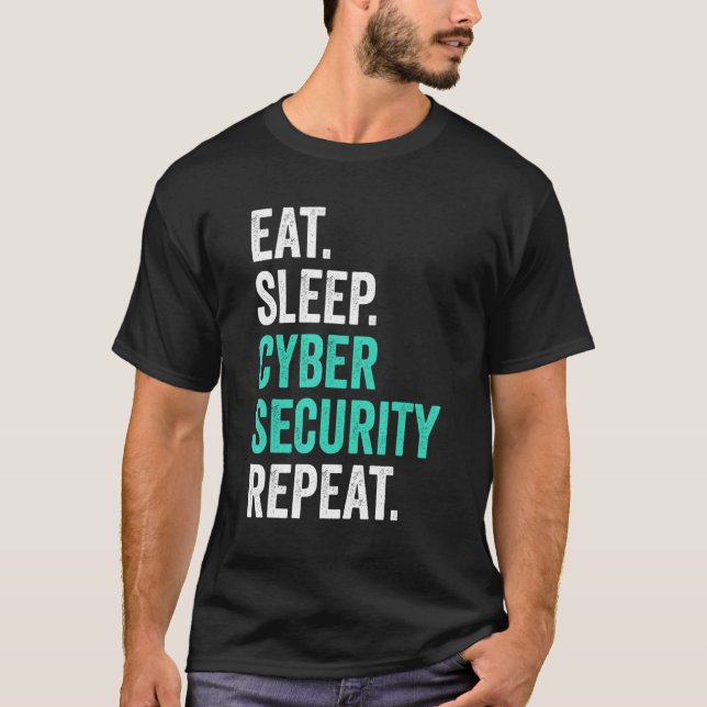 Camiseta Programação de computador Nerd de TI Coma o Cyber- (Frente)