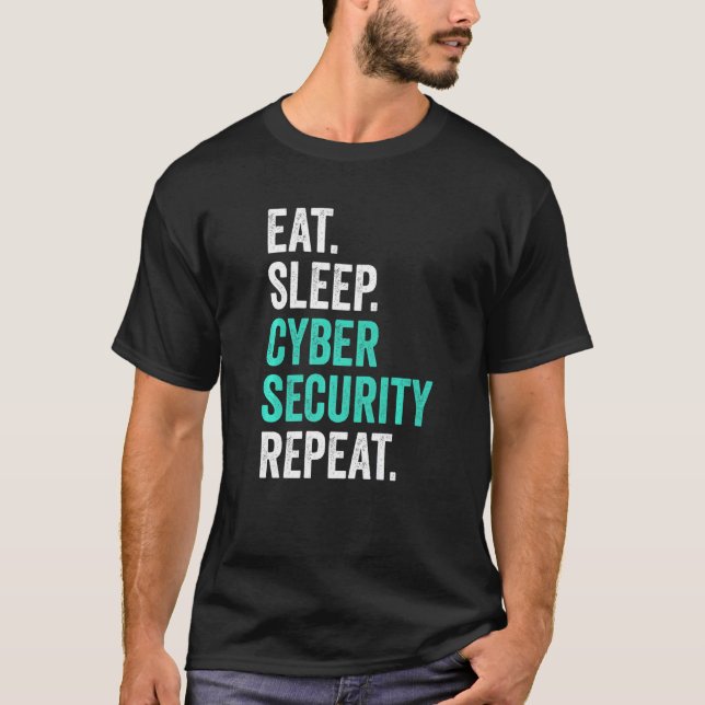 Camiseta Programação de computador Nerd de TI Coma o Cyber- (Frente)