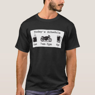 Camiseta Programação de hoje - café, 2wheels, & cerveja -