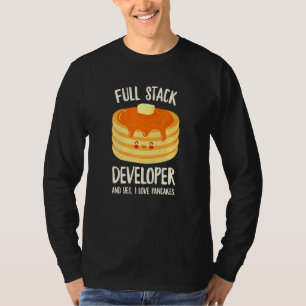 Camiseta Programação de Pancake do Desenvolvedor de Pilha d