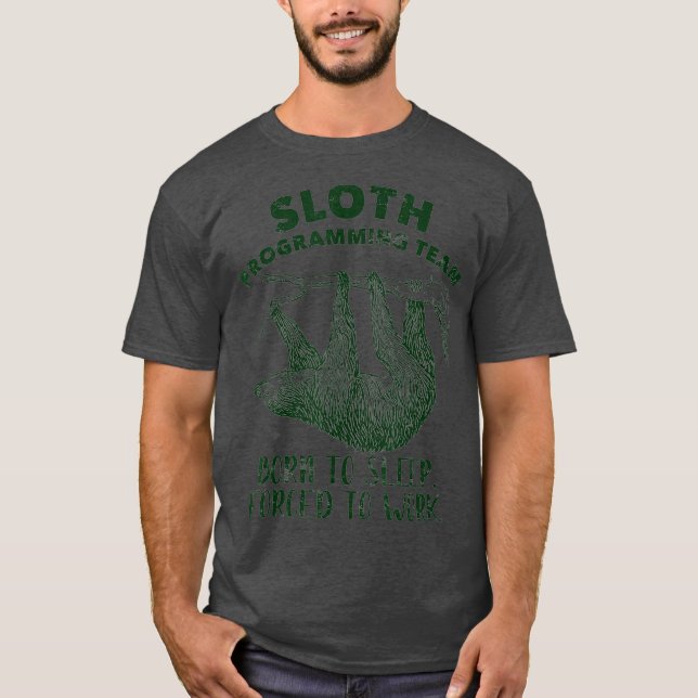 Camiseta Programação Difundida Sloth Codificação do desenvo (Frente)