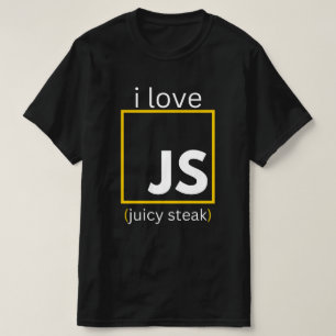 Camiseta programação divertida JavaScript do desenvolvedor