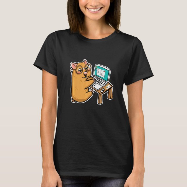 Camiseta Programação do desenvolvedor de software Hamster (Frente)