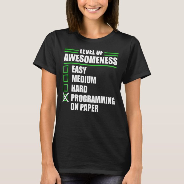 Camiseta Programação Do Programador Em Papel Para Computaçã (Frente)