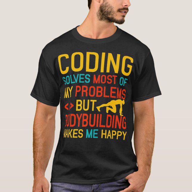 Camiseta Programação e peso do ventilador do Coding and Bod (Frente)