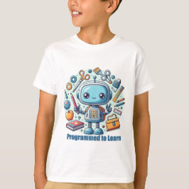 Camiseta Programado para aprender - Camisa-robótica
